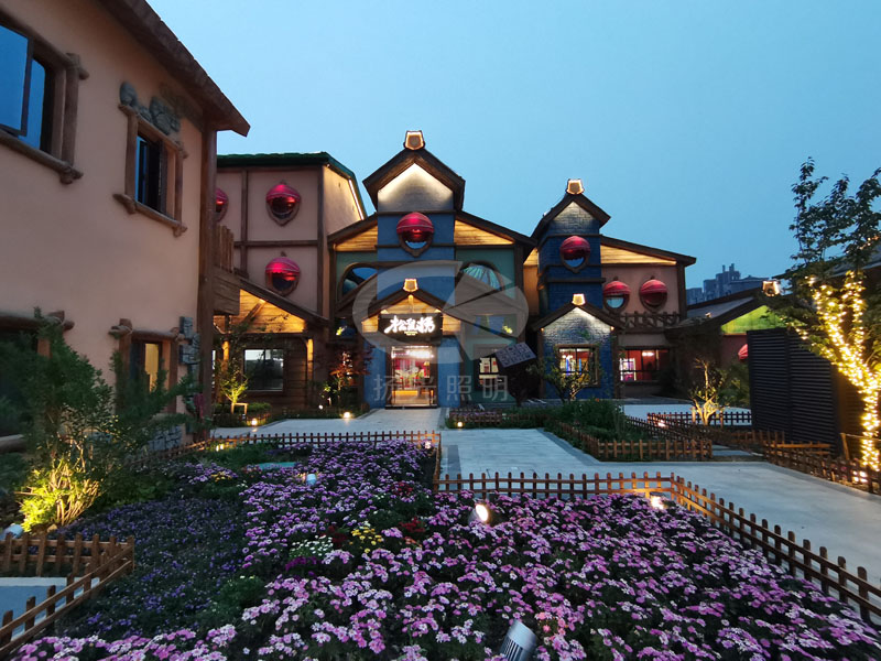 鄉村小鎮夜景燈光工程實(shí)拍圖二