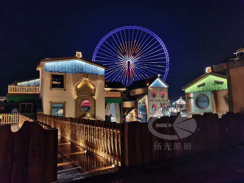 鄉村小鎮夜景燈光工程實(shí)拍圖一