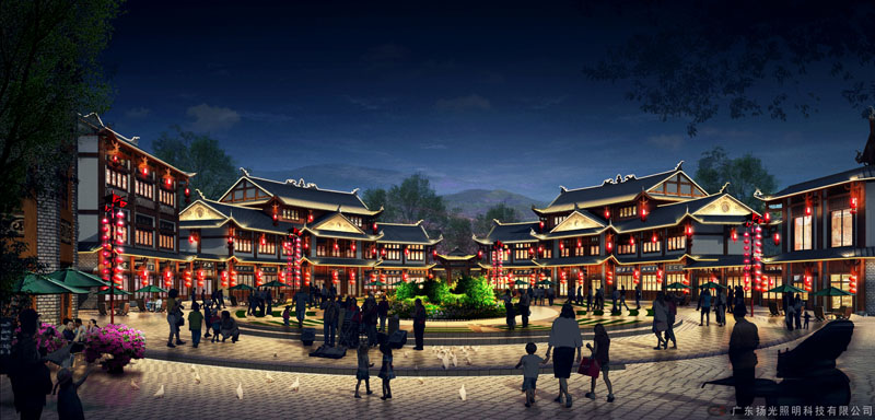 旅游小鎮夜景照明設計效果圖二