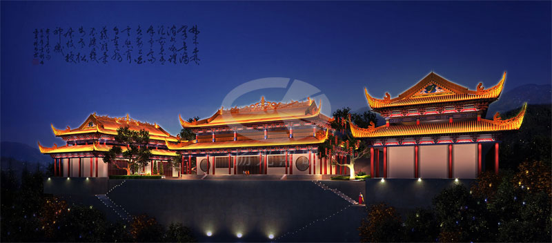 古建景觀(guān)亮化設計效果圖一