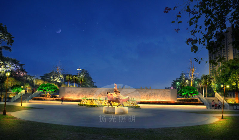 城市廣場(chǎng)夜景亮化設計效果圖二