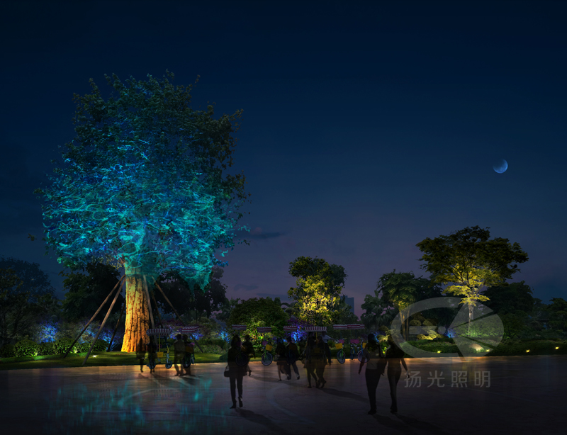 園林廣場(chǎng)夜景照明設計效果圖二