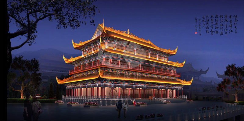 古建筑景觀(guān)亮化設計效果圖