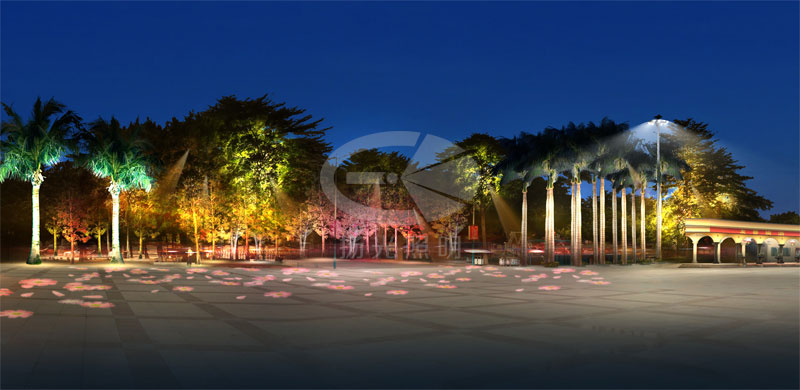 城市廣場(chǎng)夜景燈光設計效果圖