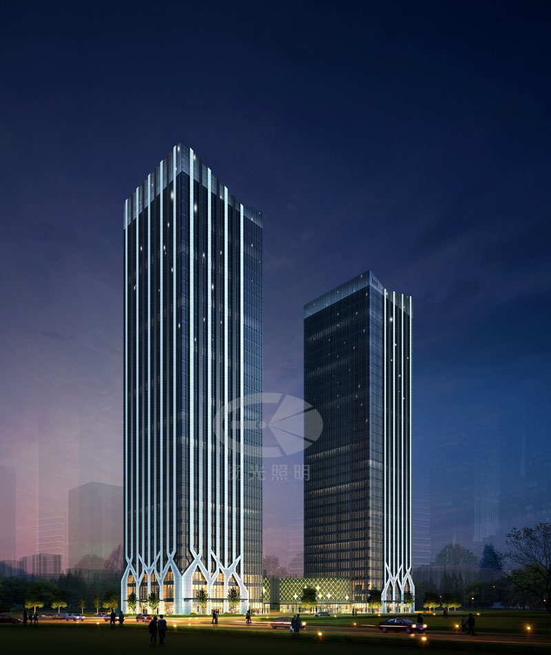 樓宇夜景亮化設計效果圖