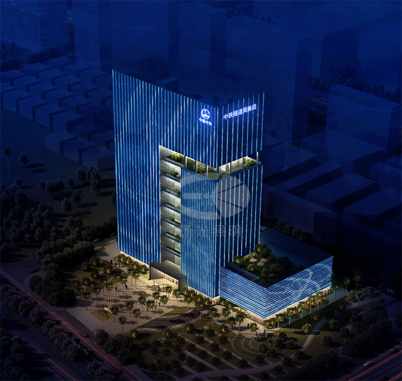 建筑外墻夜景照明設計效果圖